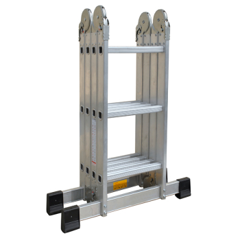pro-bau-tec Aluminium-Vielzweck-Leiter 4 x 3 Sprossen mit Arbeitsplattform